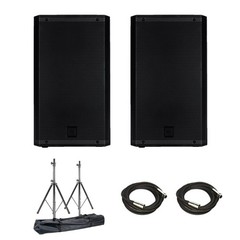 2 RCF ART 815-A 1400 W Professional active speakers + Speaker Stands & XLRs