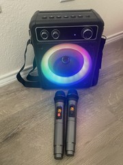 Karaoke Machine, Portable Bluetooth Karaoke Speaker with 2 Wireless Microphon…