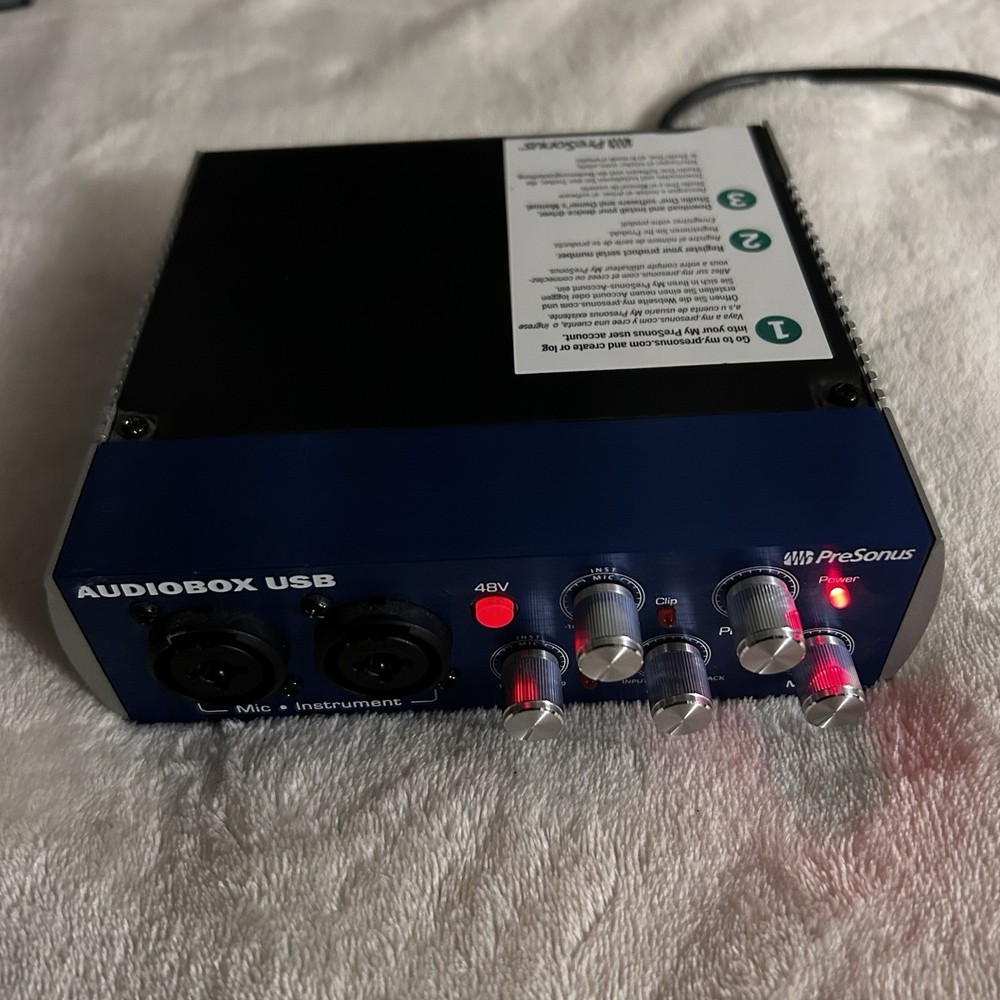 PreSonus AudioBox USB Audio/MIDI Interface Desktop 2 Mic XLR Phantom MIDI I/O