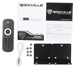 Rockville Commercial Restaurant Amp+(4) 8″ Black Ceiling Speakers+Wall Control