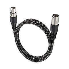 6FT Braided XLR Cable – Heavy Duty Microphone Cable with Pure Copper Conductors