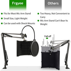 Microphone Isolation Shield, Foldable Mic Sound Absorbing Foam for Condenser Mic