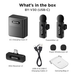 BOYA BY-V30 Wireless Lavalier Microphone,USB Type-C Mini Laple Mics for iPhon…