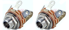 2 Switchcraft L12A Long Bushing 1/4 6.5 mm Shunted Female Shorting Panel Jack