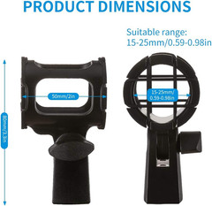 Microphone Shock Mount Holder Clip Mic Anti-Vibration for Condenser Shotgun Mic