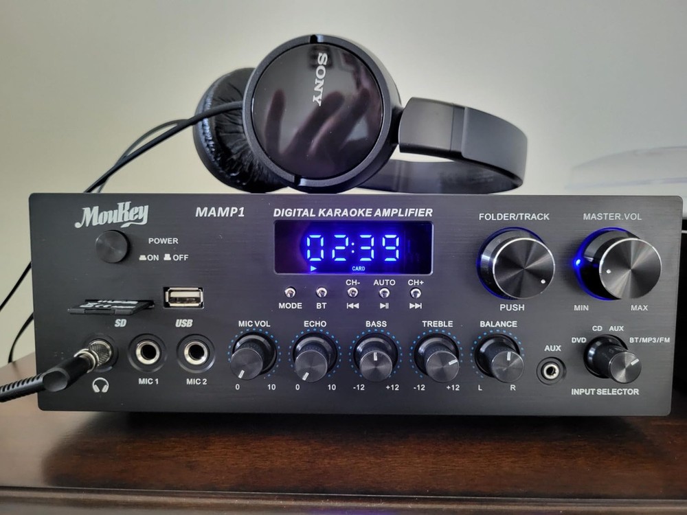 Moukey Stereo Receivers Bluetooth 5.0 Power Audio Amplifier 2.0 Channel MAMP1