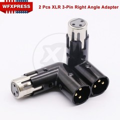 2x 3-Pin XLR Right Angle Adapter Male and Female Adjustable 4 Angle Positions