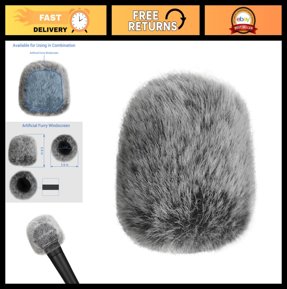Furry Windshield for SM58 Microphone – Wind Muff, Pop Filter, Dead Cat Cover