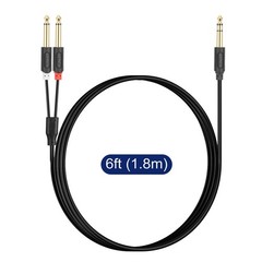 Versatile 6 Feet TRS to Dual TS Y Splitter Cable for Seamless Audio Connection