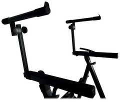Rockville Z55 Z-Stand Adjustable 2-Tier Keyboard Stand w/Shelf + Travel Bag