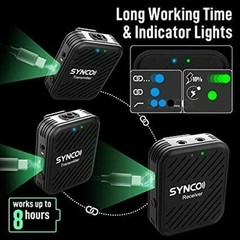 SYNCO G1 A2 2.4GHz Wireless Lavalier Microphone System 1 Receiver 2 Transmitter