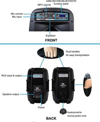 proreck party 12 Powered PA Speaker System 12-Inch 1000 Watts 2-Way Combo Set