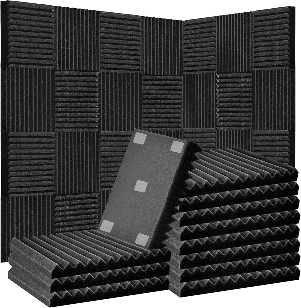 Acoustic Foam Panels for Walls 52 Pack Soundproof Sound Dampening 12x12x1 High