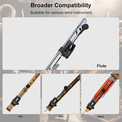UHF Wireless Flute Microphone System with Rechargeable Receiver & Transmitter