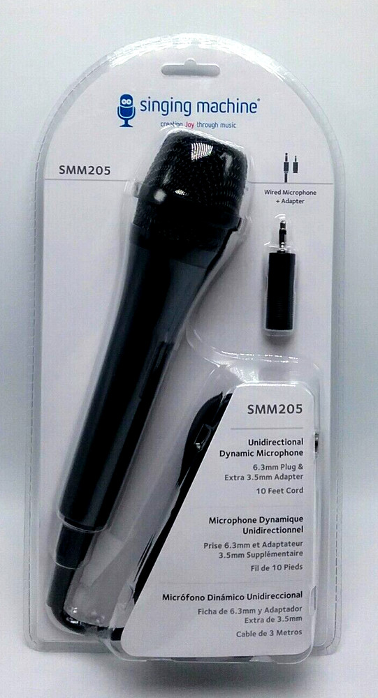 Singing Machine SMM-205 Unidirectional Dynamic Karaoke Microphone 10 Ft. Cord