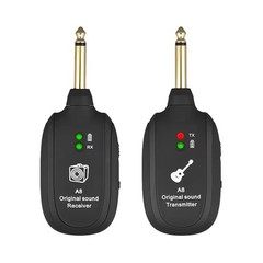 Guitar Bass WIRELESS System Transmitter Receiver Built In Rechargeable Battery