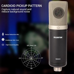 Condenser Microphone XLR Large Diaphgram Professional Recording Cardioid Microph