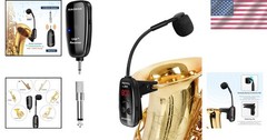 High-Sensitivity Wireless Sax Mic – Digital Display, Long Battery Life, 164ft