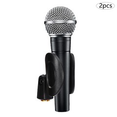 2Pcs Universal Microphone Clips Clamp Holder For Wired/ Wireless Mic Stand 180°