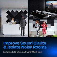 Acoustic Panels 12-Pack Soundproof Wall Panels 12X12X0.4 Sound Panels High De…