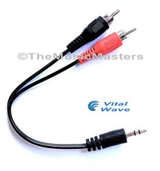 6 inch 3.5MM (1/8″) Stereo Male to Dual RCA Plugs Premium Audio Cable Wire VWLTW