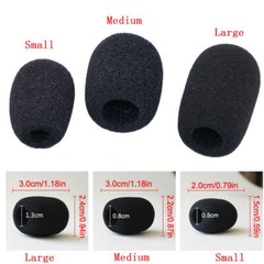 20x Practical Small Black Microphone Headset Windscreen Sponge Foam Mic Cover US
