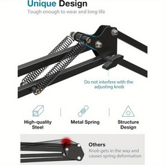 Adjustable Microphone Boom Arm Set for Blue Yeti Nano – w/ Windscreen Pop Filter