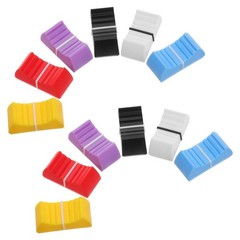 12Pcs Reusable Flat Push Knobs Plastic Mixer Fader Caps Assorted Colors