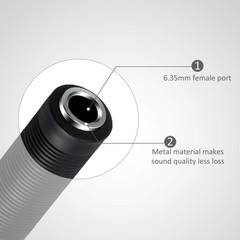 1/4 Inch TRS/TS Coupler Female to Female Audio Connector 6.35 Mm TRS Stereo and