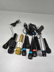 Lot of 10 Used Microphones – Various Models & Brands, Working