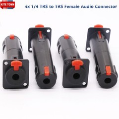 4×1/4 TRS to TRS Female Locking Jacks Black Solderless Plug for D Pedalboards