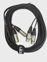 LASE 25 Ft Dual Microphone Cable w Genuine NEUTRIK NC3MXX 3Pin XLR M – NC3FXXX F