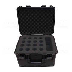 Microphone Case Holds 16 Mics 57 & 58 size Microphones + Storage Watertight Prox