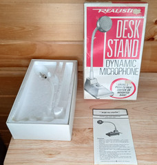 Vintage Realistic 33-921 Dynamic Desk Microphone Box Only RadioShack