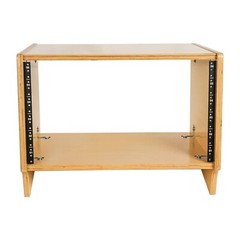 Sound Town DIY 6U Angled Desktop Studio Rack w/ Plywood, Golden Oak (SDRK-Y6SL)