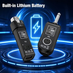 Dynamic Range 110dB Wireless Guitar XLR Transmitter Receiver System 30-50m Black