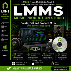 Pro Linux MultiMedia Studio (LMMS) USB/DVD Windows/Mac DAW Audio Editing Tools