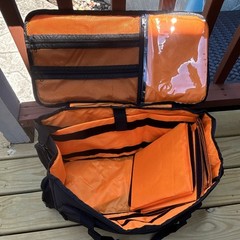 Small Black/Orange Padded Nylon Multipurpose Gear Bag w/ Strap & Zipper $70msrp