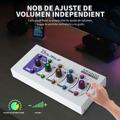 Bolanle MH400 4-Channel Active Line Mixer – Stereo Line Level Mixer with M