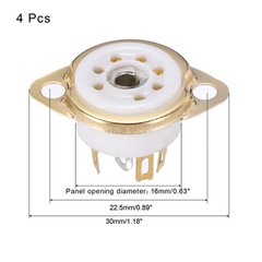 4 Pcs 7 Pins Tube Socket Ceramic Vacuum Tube Protect Tube Pin Socket White