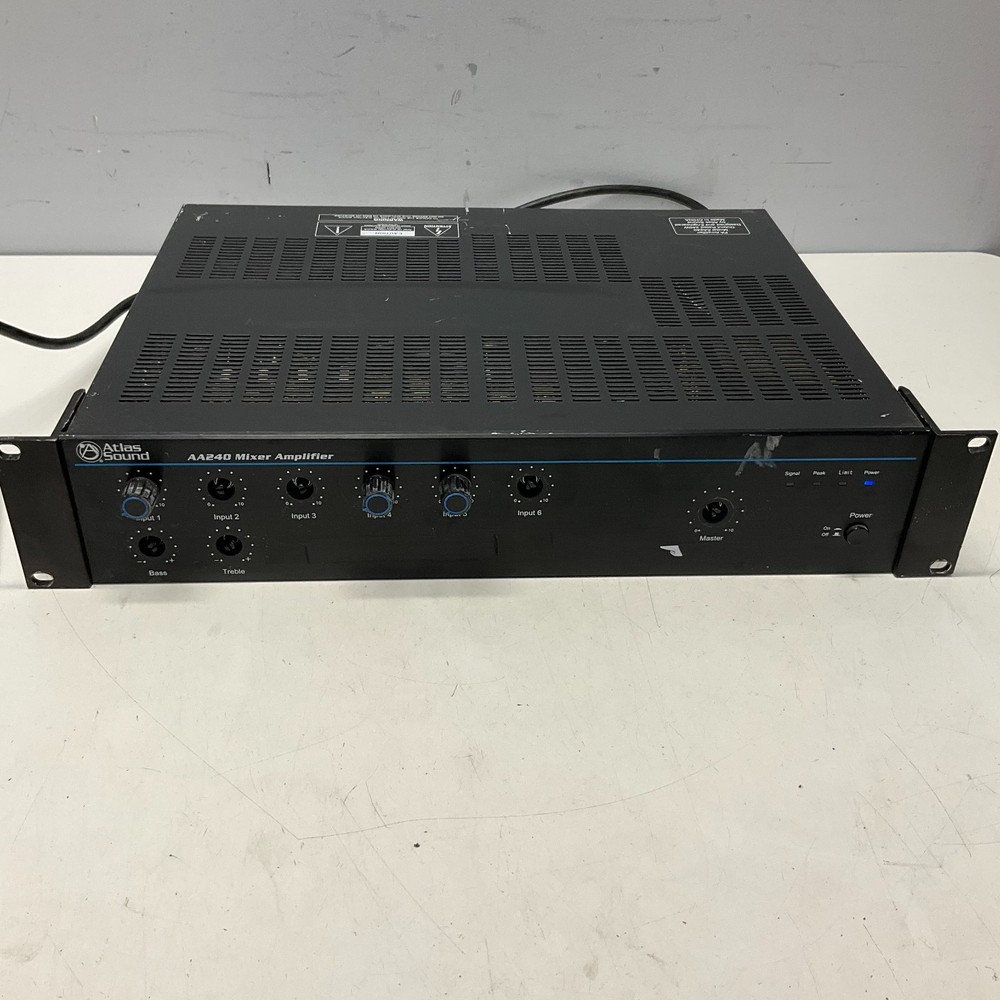Atlas Sound AA240 6-Channel 240W Mixer Amplifier Tested and Working