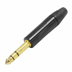 Seismic Audio – 1/4″ Male Stereo Cable Connector – 3 Pole – Black and Gold