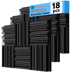 Thick Acoustic Foam Panels, 12 X 12 X 2 Inch 18 Pcs Broadband Sound Absorbing…
