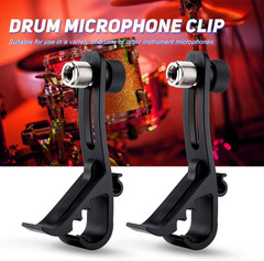 2PCS Drum Microphone Clip, Adjustable Mic Mount Clamp Holder Mic Securing Clip,