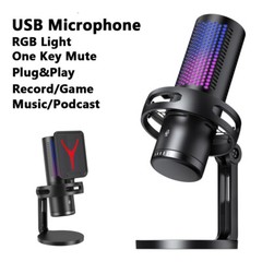 Gaming Microphone USB Computer Microphone for PC Mac PS4/5 Condenser Podcast RGB