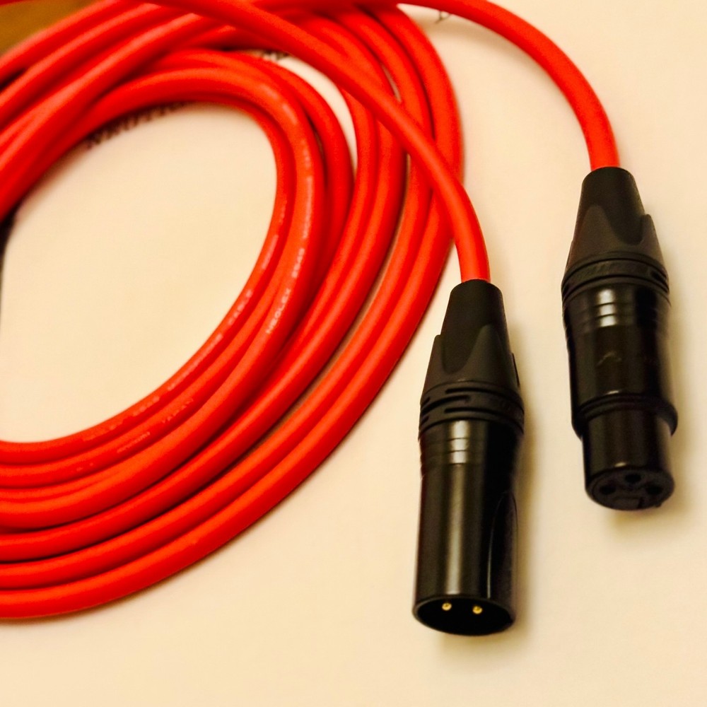 Mogami 2549 Balanced Cable (Red) Neutrik XLR or TRS | Custom Length | Tokyo Made