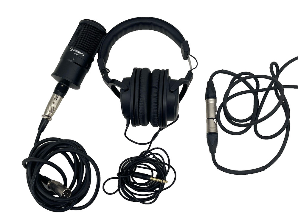 Steinberg ST-M01 Condenser Microphone ST-H01 Studio Headphones XLR Cable Bundle