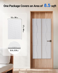Acoustic Panels for Walls, Ceilings & Doors, 6 Pack Self-Adhesive Sound Absorbin