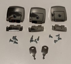 3 X Genuine SKB/Franzen 1400 Instrument Case Locking Buckle Latch Chrome W/ Keys