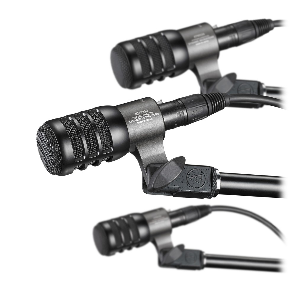 Audio Technica ATM230PK (3) Dynamic Instrument Microphones Drum Mics + Mounts